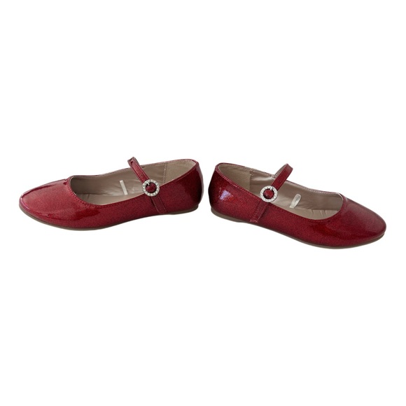 The Children's Place Sparkling Red Glitter Ballet Flats Shoes | Toddler Girl 12 - Picture 7 of 8